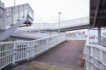 foot bridge at crossroad of takasaki city in gunma prefecture, japan