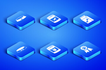 Set Pet award symbol, food bowl, Canned for dog, , and Bag of pet icon. Vector