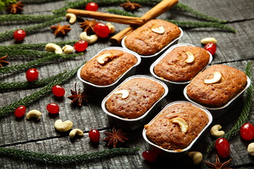 Top view- homemade muffins, cup cakes. vegan snack food. 