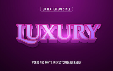 Fototapeta premium Violet luxury 3d text effect style