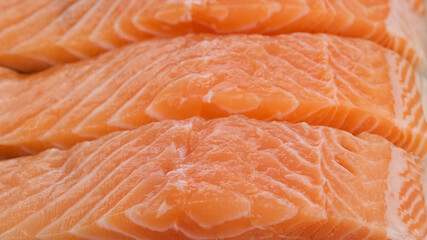 Salmon fish fillet macro. Healthy food concept