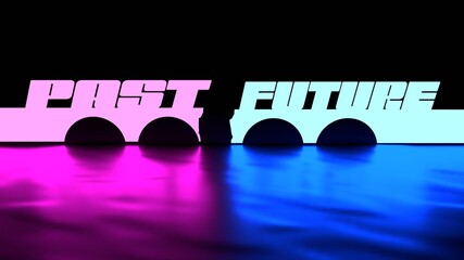 Neon shine bridge from past to future