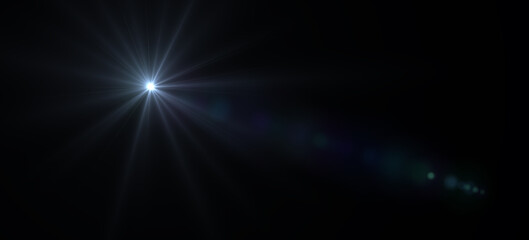 Natural, Sun flare on the black background