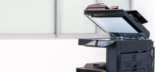 photocopier or network printer is office worker tool equipment for scanning and copy paper.