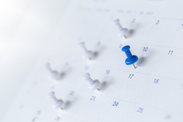 Close up of calendar , Planner and organizer to plan and reminder daily appointment, meeting...
