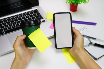 Coffee, phone and notes