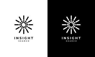 Bright Spark with Magnifying Glass Logo Design Inspiration 