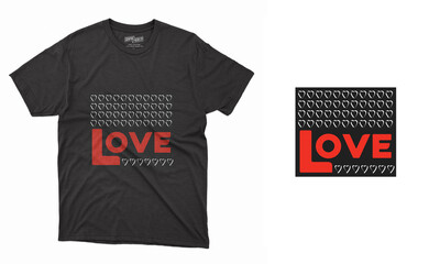 Love typography t-shirt template vector