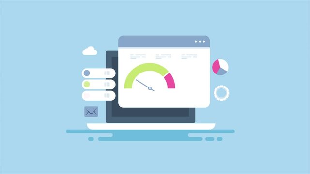 Cloud server hosting, web hosting speed, cloud computing, data storage, internet technology, software application. 2d animation 4k video clip.