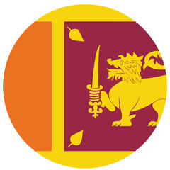 Colored Sri Lanka flag. Vector illustration of circle Sri Lanka flag