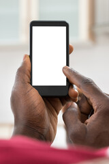 African Man Using Cellphone