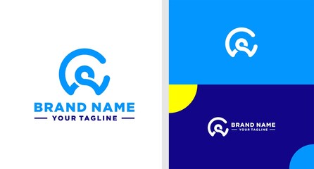 LETTER C LOGO PEOPLE NEGATIVE SPACE EDITABLE