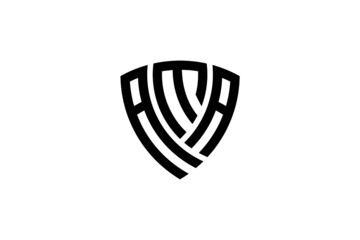 ama creative letter shield logo design vector icon illustration	
 - obrazy, fototapety, plakaty