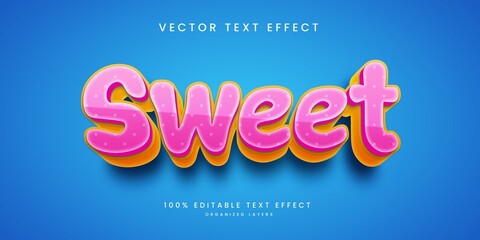 Editable text effect in sweet style