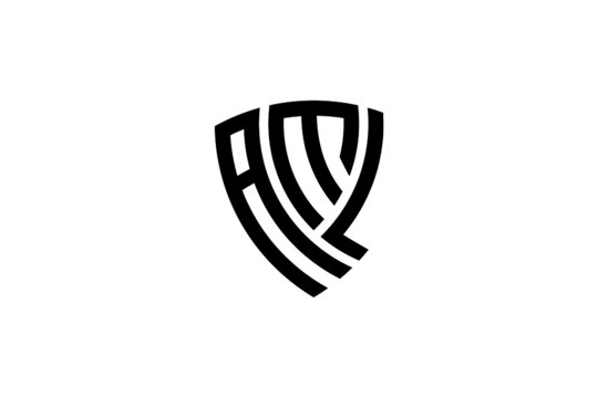 aml creative letter shield logo design vector icon illustration