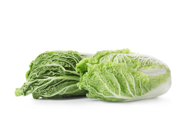 Fresh chinese cabbages on white background