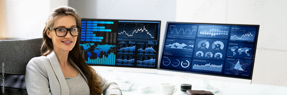Poster kpi business analytics data dashboard. analyst
