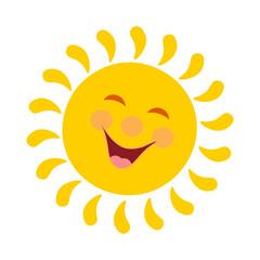 Fototapeta premium Сartoon illustration of a smiling sun for kids.Vector