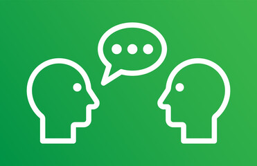 Speak icon. Head with speech bubble icon vector illustration