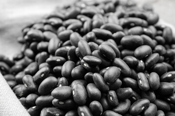 Heap of raw beans, closeup