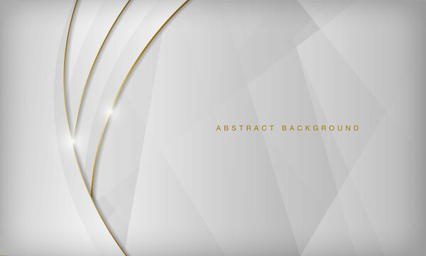 Elegant abstract light silver wave background. Luxury concept with golden lines.