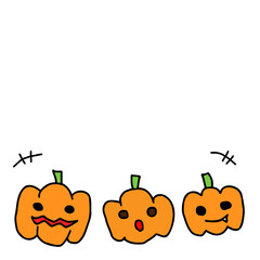 ハロウィンお化けカボチャイラスト（コピースペース有）