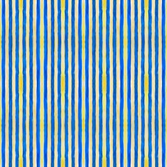 Watercolor yellow and blue stripes seamless pattern