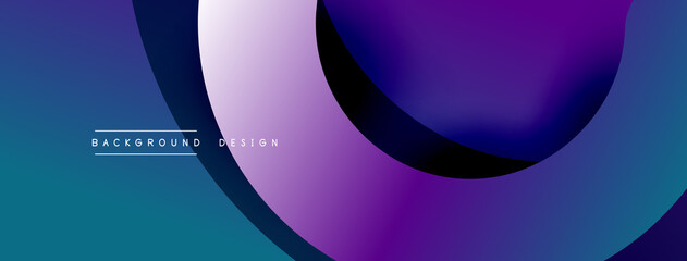 Abstract overlapping lines and circles geometric background with gradient colors