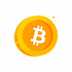 Bitcoin Vector Icon Illustration. Collection of Crypto currency blockchain flat logo isolated on white