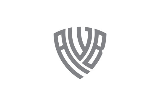 awb creative letter shield logo design vector icon illustration	
