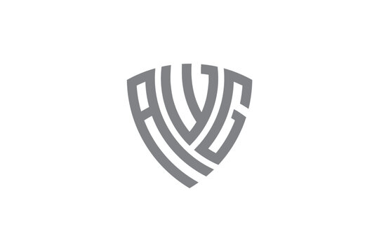 awg creative letter shield logo design vector icon illustration	
