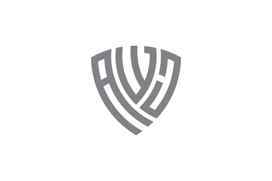 awj creative letter shield logo design vector icon illustration	
