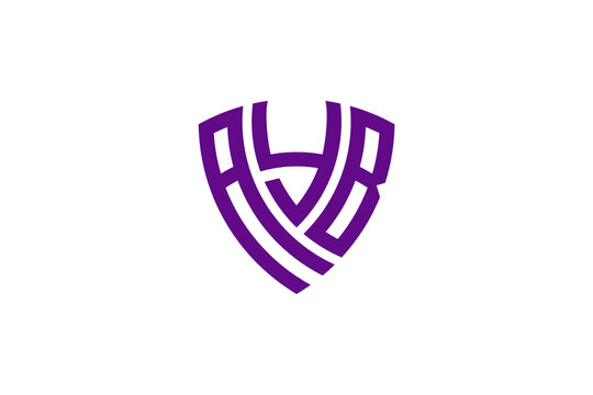 ayb creative letter shield logo design vector icon illustration	
