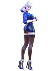 Obraz premium 3D comics cosplay anime girl.