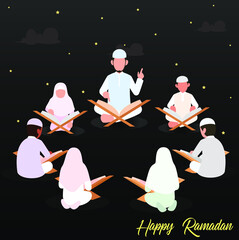 Ramadan background, the theme of reading, learning and living. vector design illustration
