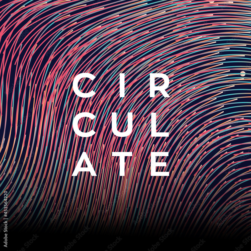 Poster abstract colorful shiny line wave isolated background. curve flow motion illustration. used for broc