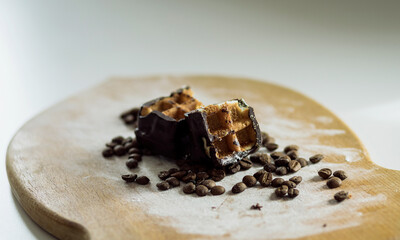 Cake decorated coffee beans.
