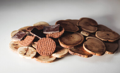 pieces of chocolate with cookies