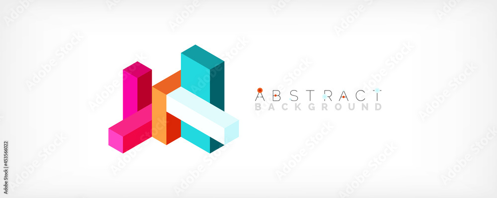 Poster abstract background. 3d cubes, cubic elements and blocks. techno or business concept for wallpaper, 