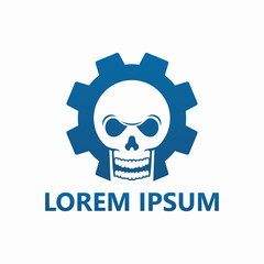 Skull gear logo template design