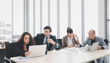 Diversity business group of people working together in office, Business group in discussion meeting
