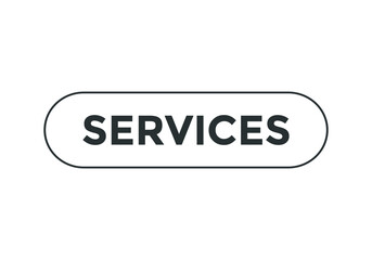 services text sign icon. rectangle stroke black color. web button template	
