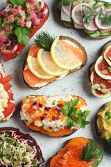 Smorrebrod is a traditional Scandinavian open-faced sandwich