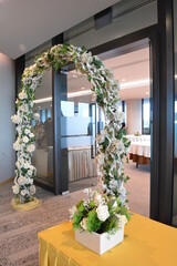 luxury wedding rom dessert buffet party catering with flower decoration fusion halal menu at...
