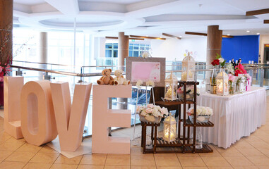 luxury wedding rom banquet sit down buffet party catering with flower decoration fusion halal menu...