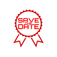 Save the date sign isolated on white background