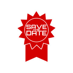 Save the date sign isolated on white background