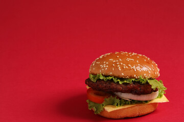 Hamburger in a horizontal format place at the right corner.