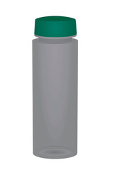 Green plastic water bottle. vector
