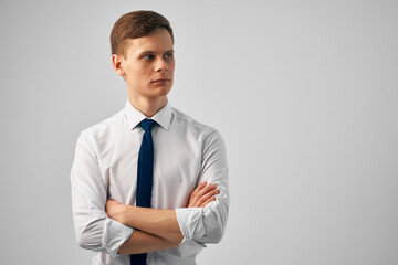 man in shirt with tie manager office work businessman